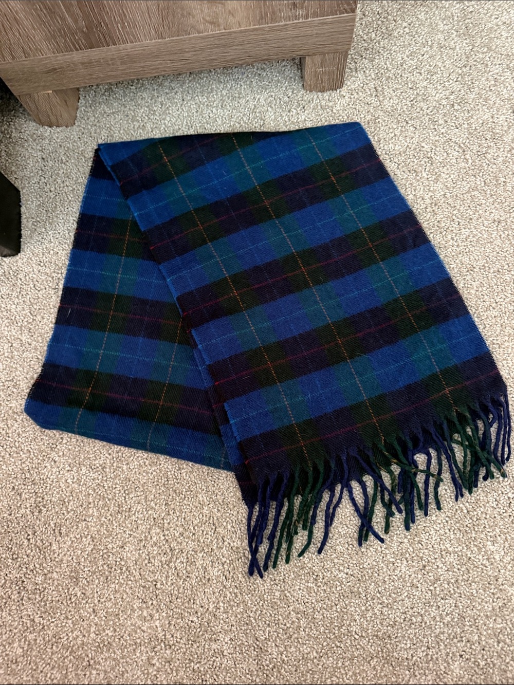 Dior Blue & Green Plaid Men's Scarf